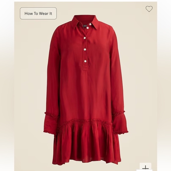 J crew Amelia popover shirtdress in drapey viscose twill - Picture 1 of 3